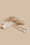 Hair Clip Large Nacar Beige