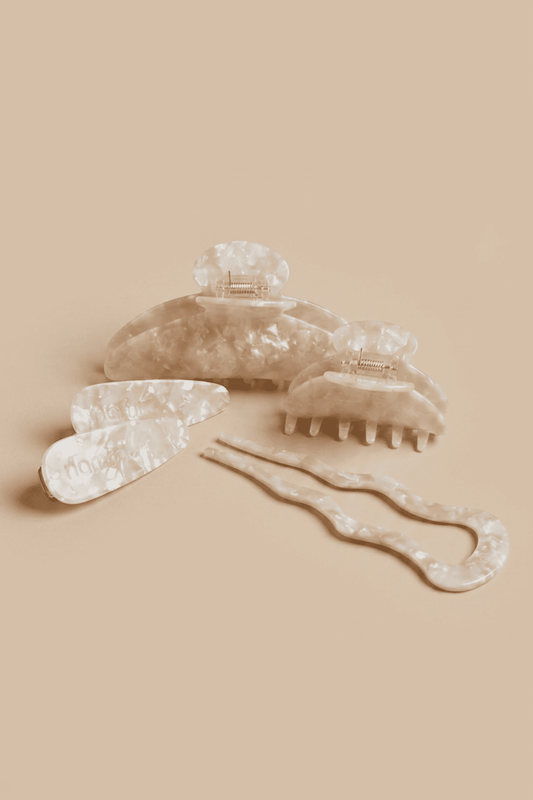 Hair Clip Midi Nacar Beige