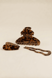 Hair Clip Large Nacar Brown