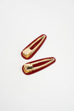 Hair Clip Duo Burgundy (Set 2U)