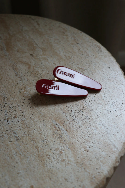 Hair Clip Duo Burgundy (Set 2U)