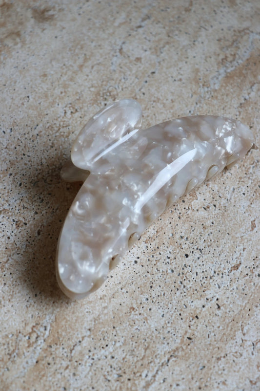 Hair Clip Large Nacar Beige